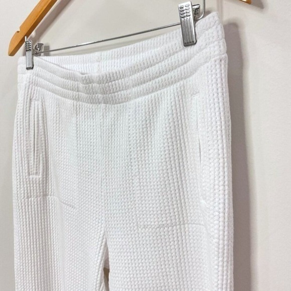 Norma Kamali White Waffle Knit‎ Boyfriend Puff Jog Pant - Picture 4 of 8